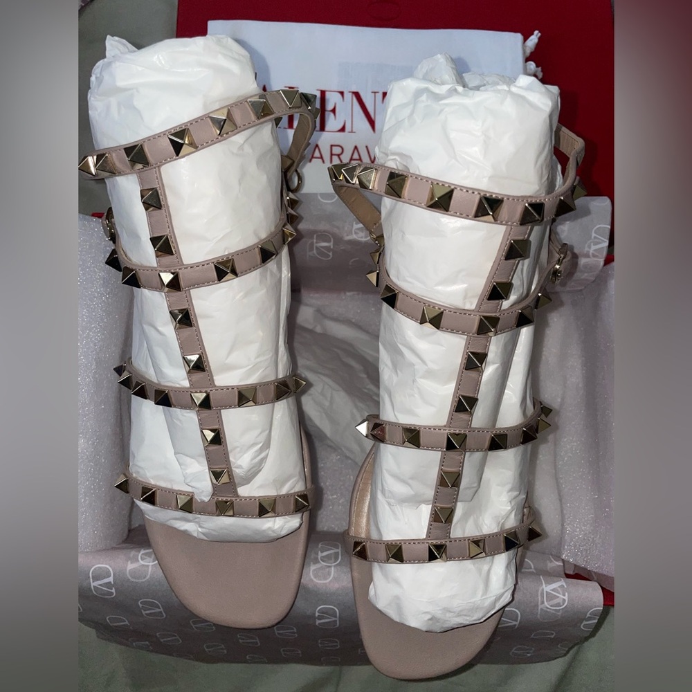 Valentino rock stud flat sandals